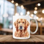White glossy mug - Golden Retrivier